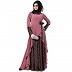 Polka dotted asymmetrical dress abaya- Puce Pink-Wine Polka dotted asymmetrical dress abaya- Puce Pink-Wine